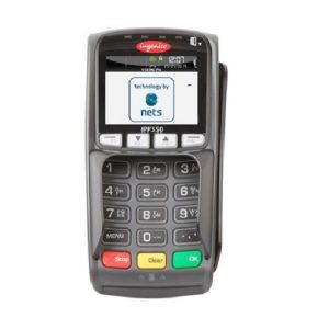 Nets iPP350 er en stasjonær betalingsterminal for integrasjon med kassesystem.