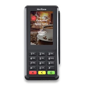 Verifone P400 er en rask integrert betalingsterminal med elegant design og fargeskjerm,